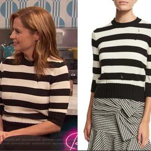 Veronica Beard Dropped-Stitch Striped Sweater